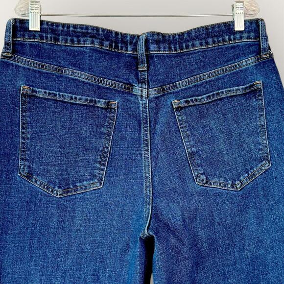 Banana Republic Wide Leg Crop High Rise Blue Jeans Pleated Women Size 33/16 Tall - Picture 7 of 12